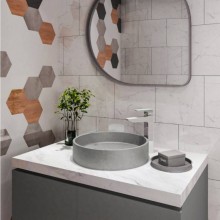 Cuba de Apoio Redonda Redonda Dark Concrete Doka Bath Works